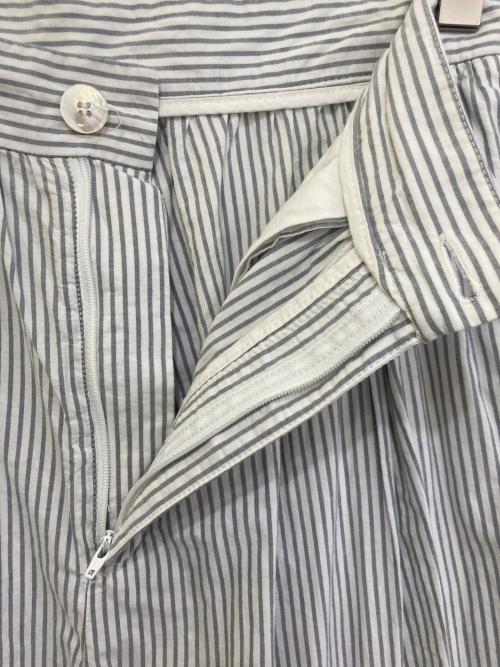 MM6 Maison Margiela（エムエムシックスメゾンマルジェラ）MM6 Maison Margiela (エムエムシックスメゾンマルジェラ) ワイドストライプパンツ ホワイト×グレー サイズ:40の古着・服飾アイテム
