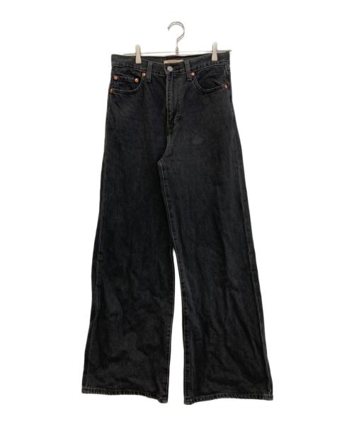 LEVI'S（リーバイス）LEVI'S (リーバイス) RIBCAGE WIDE LEG BLACK DENIM ブラック サイズ:28/30の古着・服飾アイテム