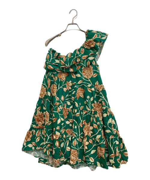 SEZANE（セザンヌ）SEZANE (セザンヌ) リネンコットン総柄ノースリーブチュニック グリーン サイズ:36の古着・服飾アイテム