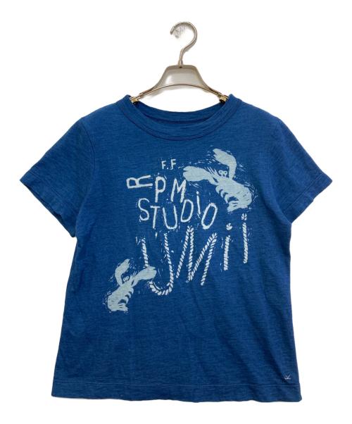45R（フォーティファイブ・アール）45R (フォーティファイブ・アール) インディゴ染めTシャツ ブルー サイズ:3の古着・服飾アイテム