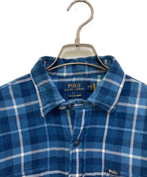 POLO RALPH LAUREN（ポロ・ラルフローレン）POLO RALPH LAUREN (ポロ・ラルフローレン) indigo classic/チェックネルシャツ ブルー サイズ:Mの古着・服飾アイテム