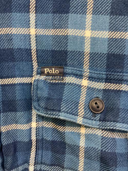 POLO RALPH LAUREN（ポロ・ラルフローレン）POLO RALPH LAUREN (ポロ・ラルフローレン) indigo classic/チェックネルシャツ ブルー サイズ:Mの古着・服飾アイテム
