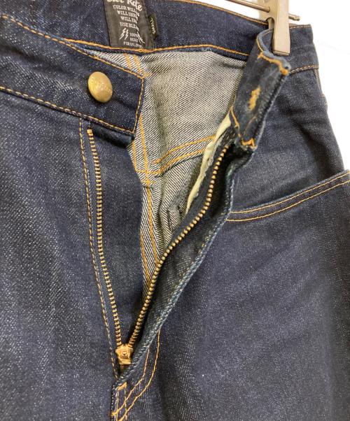 CUT-RATE（カットレイト）CUT-RATE (カットレイト) LEATHER COMBINATION DENIM PANTS インディゴ サイズ:Sの古着・服飾アイテム