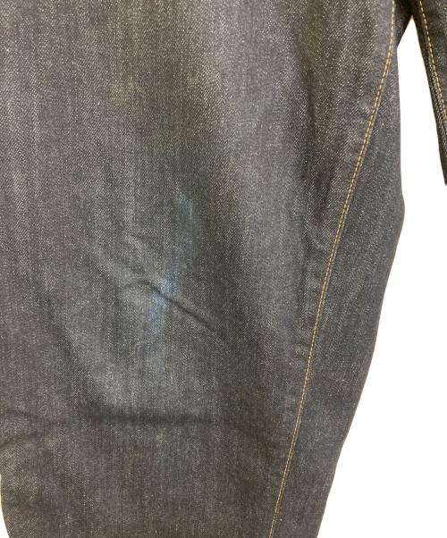 CUT-RATE（カットレイト）CUT-RATE (カットレイト) LEATHER COMBINATION DENIM PANTS インディゴ サイズ:Sの古着・服飾アイテム