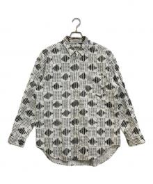 CALEE（キャリー）の古着「AFRICAN CHECK PATTERN L/S SHIRT」｜ホワイト