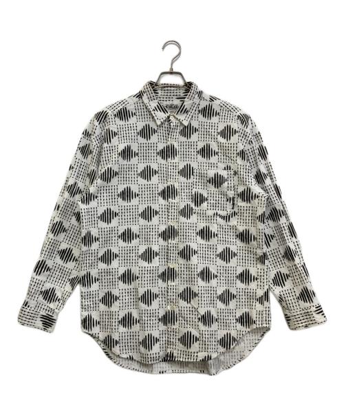 CALEE（キャリー）CALEE (キャリー) AFRICAN CHECK PATTERN L/S SHIRT ホワイト サイズ:MEDIUMの古着・服飾アイテム