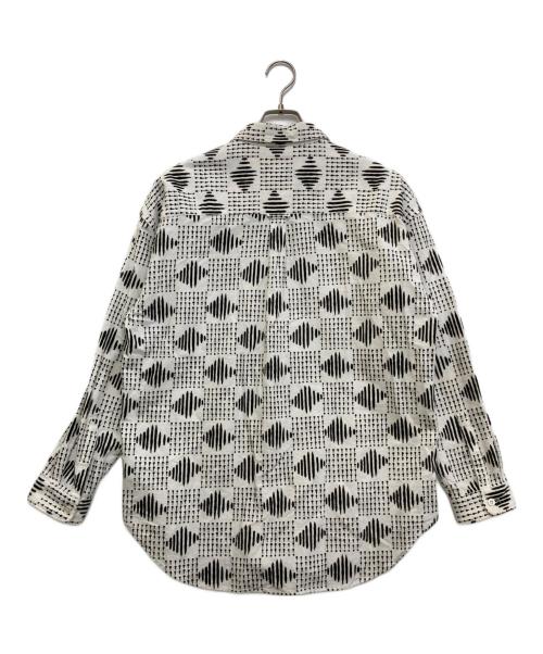 CALEE（キャリー）CALEE (キャリー) AFRICAN CHECK PATTERN L/S SHIRT ホワイト サイズ:MEDIUMの古着・服飾アイテム