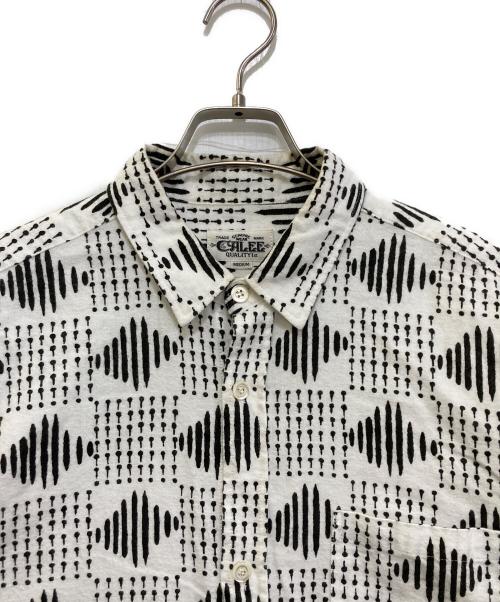 CALEE（キャリー）CALEE (キャリー) AFRICAN CHECK PATTERN L/S SHIRT ホワイト サイズ:MEDIUMの古着・服飾アイテム