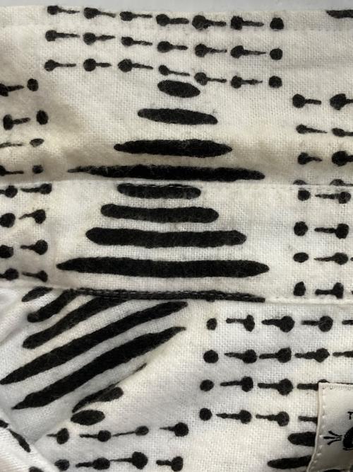CALEE（キャリー）CALEE (キャリー) AFRICAN CHECK PATTERN L/S SHIRT ホワイト サイズ:MEDIUMの古着・服飾アイテム