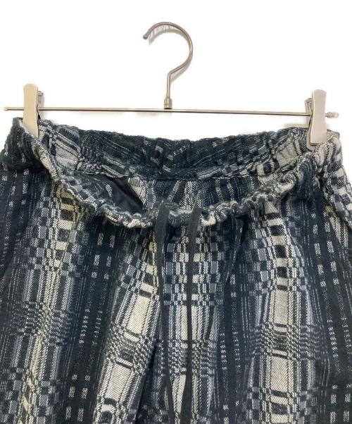 CALEE（キャリー）CALEE (キャリー) O/S DOBBY CHECK EASY TROUSERS ブラック サイズ:Mの古着・服飾アイテム