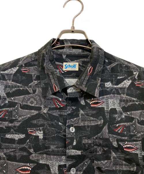 Schott（ショット）Schott (ショット) 総柄シャツ　782-3123022 ブラック サイズ:Mの古着・服飾アイテム