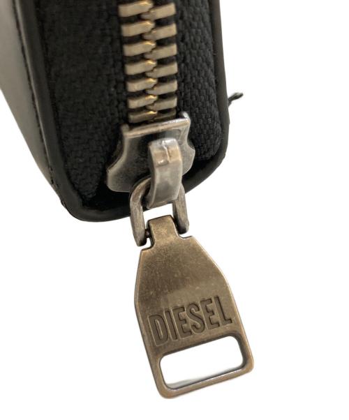 DIESEL（ディーゼル）DIESEL (ディーゼル) ラウンドファスナー財布 ブラックの古着・服飾アイテム