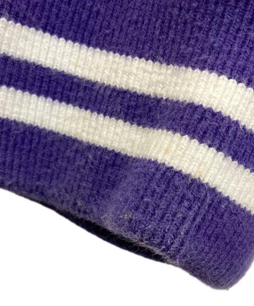 Champion（チャンピオン）Champion (チャンピオン) stussy (ステューシー) REVERSE WEAVE 刺繍 パーカー　C8-G121 グレー×パープル サイズ:MEDIUMの古着・服飾アイテム