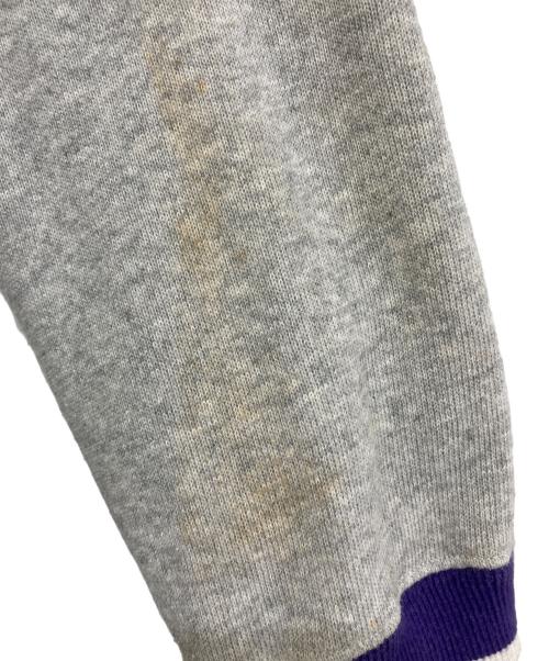 Champion（チャンピオン）Champion (チャンピオン) stussy (ステューシー) REVERSE WEAVE 刺繍 パーカー　C8-G121 グレー×パープル サイズ:MEDIUMの古着・服飾アイテム