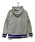 Champion (チャンピオン) stussy (ステューシー) REVERSE WEAVE 刺繍 パーカー　C8-G121 グレー×パープル サイズ:MEDIUM：6000円
