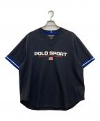 POLO SPORTポロスポーツ）の古着「ロゴメッシュゲームシャツ」｜ブラック