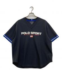 POLO SPORT（ポロスポーツ）の古着「ロゴメッシュゲームシャツ」｜ブラック