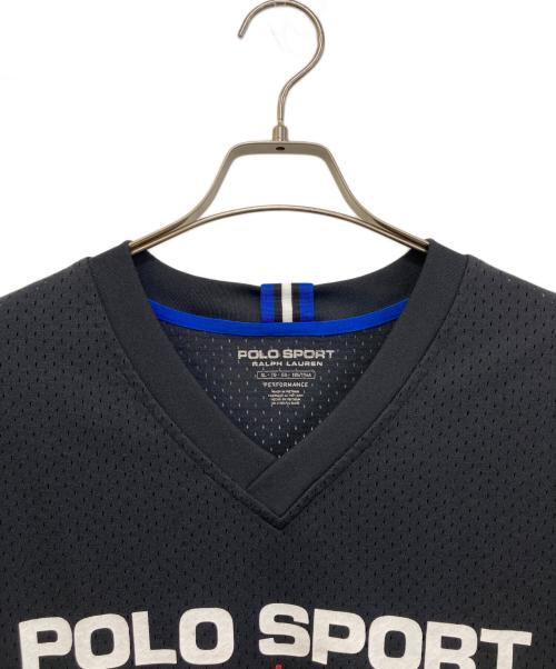 POLO SPORT（ポロスポーツ）POLO SPORT (ポロスポーツ) ロゴメッシュゲームシャツ ブラック サイズ:XLの古着・服飾アイテム