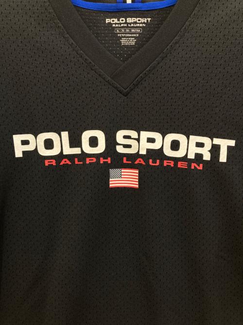 POLO SPORT（ポロスポーツ）POLO SPORT (ポロスポーツ) ロゴメッシュゲームシャツ ブラック サイズ:XLの古着・服飾アイテム