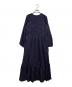 sara mallika (サラマリカ) Cotton Stripe Jacquard Shirring Dress 020451SK1 ネイビー サイズ:M：11000円