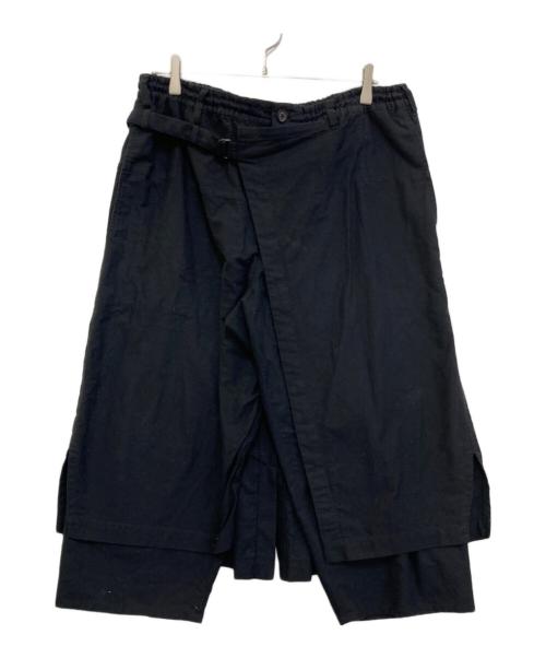 Yohji Yamamoto pour homme（ヨウジヤマモト プールオム）Yohji Yamamoto pour homme (ヨウジヤマモト プールオム) コットンツイルラップパンツ ブラック サイズ:3の古着・服飾アイテム