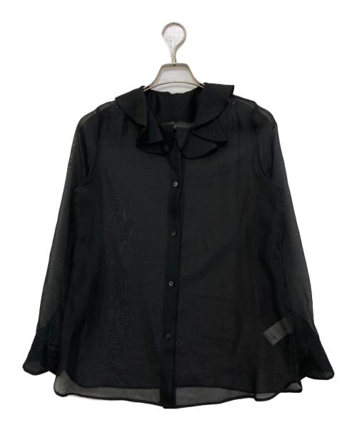 IENA（イエナ）IENA (イエナ) スパンツイルラッフルブラウス　23051900600040 ブラック サイズ:Freeの古着・服飾アイテム