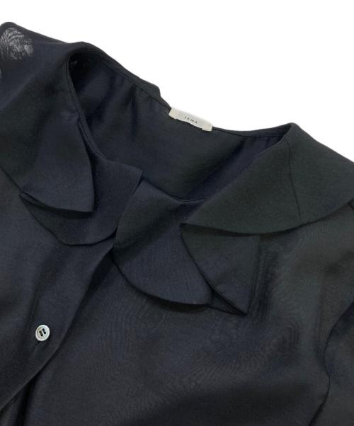 IENA（イエナ）IENA (イエナ) スパンツイルラッフルブラウス　23051900600040 ブラック サイズ:Freeの古着・服飾アイテム