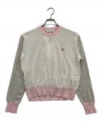 maison kitsuneメゾンキツネ）の古着「ベビー フォックス パッチ カラー ブロック ジャンパー　MW00808KT1036」｜グレー×ピンク