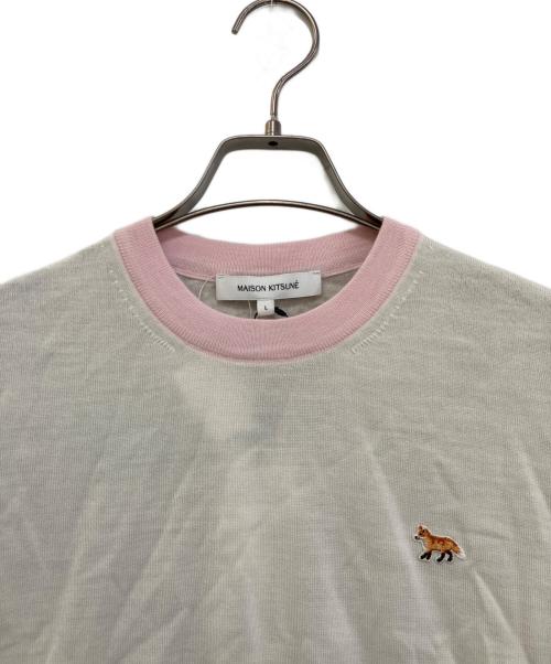 maison kitsune（メゾンキツネ）maison kitsune (メゾンキツネ) ベビー フォックス パッチ カラー ブロック ジャンパー　MW00808KT1036 グレー×ピンク サイズ:L 未使用品の古着・服飾アイテム