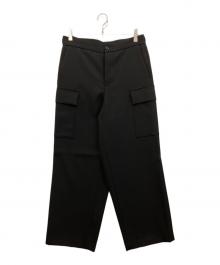ATON（エイトン）の古着「BACK SATIN FIELD CARGO PANTS」｜ブラック
