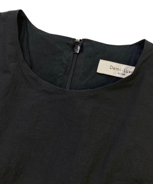 Demi-Luxe Beams（デミルクス ビームス）Demi-Luxe BEAMS (デミルクス ビームス) コットンナイロン ノースリーブ ワンピース ブラック サイズ:38の古着・服飾アイテム