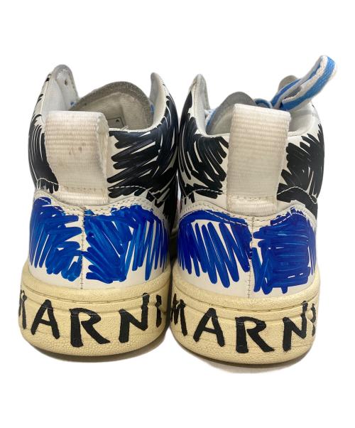 VEJA（ヴェジャ）VEJA (ヴェジャ) MARNI (マルニ) ペイントミッドカットスニーカー ホワイト×ブルー サイズ:22の古着・服飾アイテム