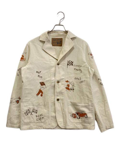 OLD CROW（オールドクロウ）OLD CROW (オールドクロウ) SPEED RACE JACKET アイボリー サイズ:Lの古着・服飾アイテム