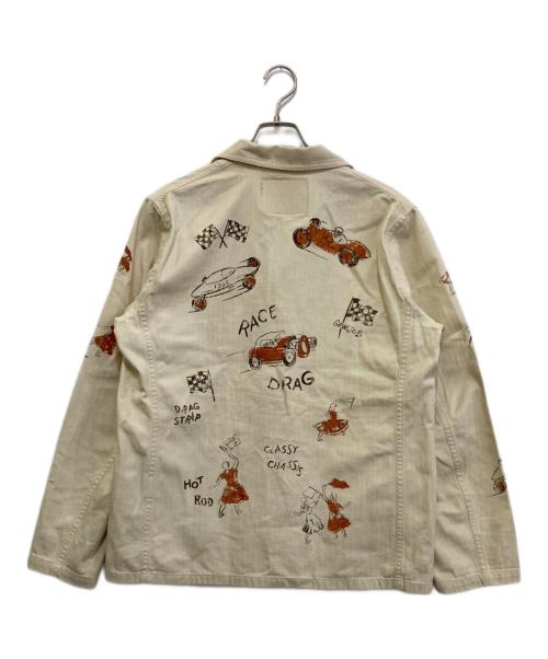 OLD CROW（オールドクロウ）OLD CROW (オールドクロウ) SPEED RACE JACKET アイボリー サイズ:Lの古着・服飾アイテム