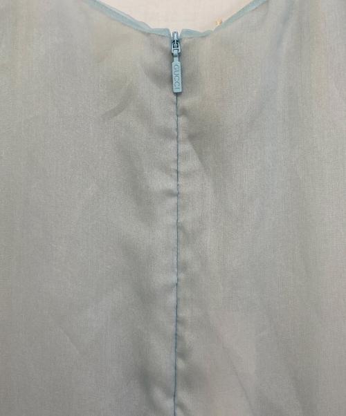 GUCCI（グッチ）GUCCI (グッチ) シルクノースリーブリボンワンピース　563140 ブルー サイズ:12の古着・服飾アイテム