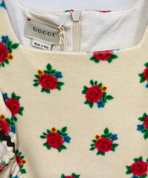GUCCI（グッチ）GUCCI (グッチ) チルドレンズ 花柄 ワンピース　596311 アイボリー サイズ:8 未使用品の古着・服飾アイテム