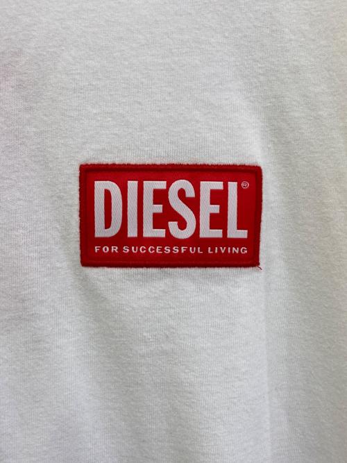 DIESEL（ディーゼル）DIESEL (ディーゼル) T-BOXT-LAB ジャカード ロゴ パッチ T シャツ ホワイト サイズ:Lの古着・服飾アイテム
