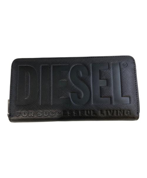 DIESEL（ディーゼル）DIESEL (ディーゼル) ラウンドファスナー財布 ブラックの古着・服飾アイテム