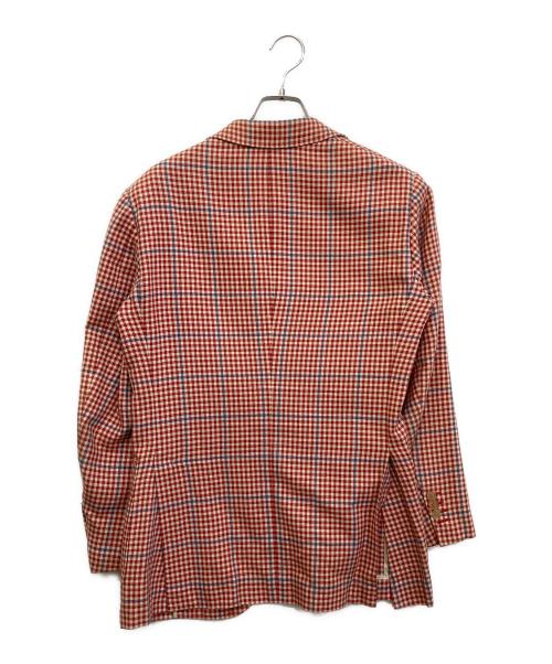 Belvest（ベルヴェスト）Belvest (ベルヴェスト) 千鳥格子チェック3Bジャケット レッド サイズ:44の古着・服飾アイテム
