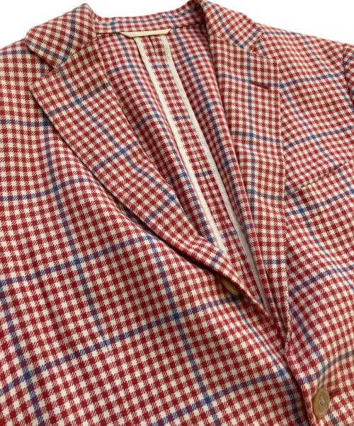 Belvest（ベルヴェスト）Belvest (ベルヴェスト) 千鳥格子チェック3Bジャケット レッド サイズ:44の古着・服飾アイテム