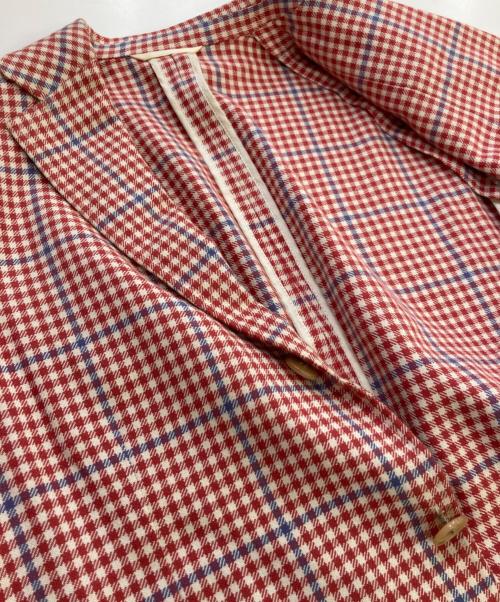 Belvest（ベルヴェスト）Belvest (ベルヴェスト) 千鳥格子チェック3Bジャケット レッド サイズ:44の古着・服飾アイテム