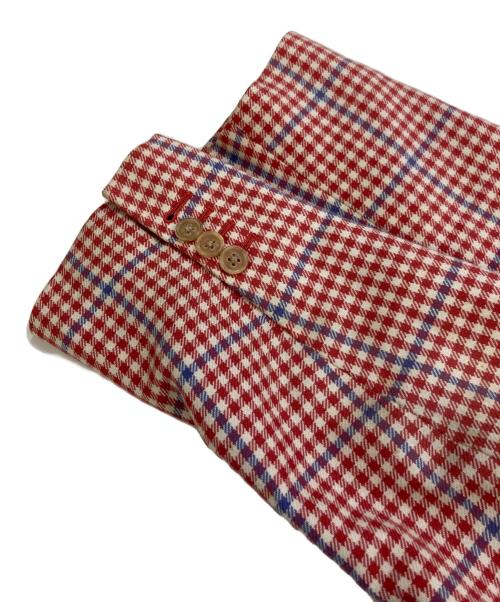 Belvest（ベルヴェスト）Belvest (ベルヴェスト) 千鳥格子チェック3Bジャケット レッド サイズ:44の古着・服飾アイテム