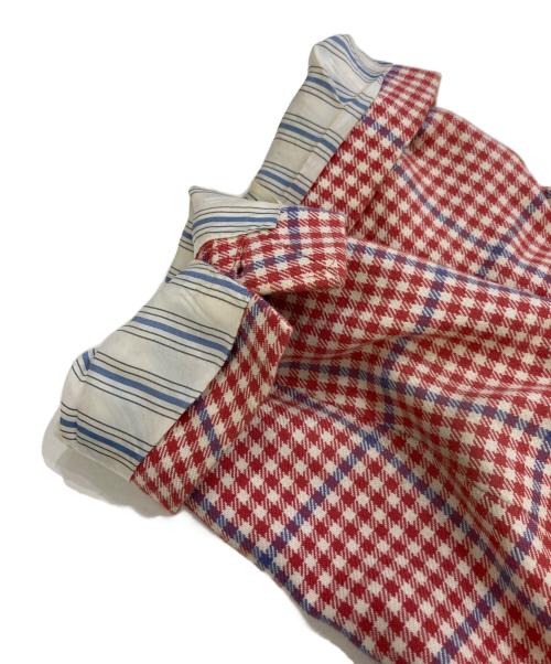 Belvest（ベルヴェスト）Belvest (ベルヴェスト) 千鳥格子チェック3Bジャケット レッド サイズ:44の古着・服飾アイテム