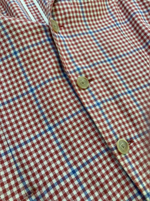 Belvest（ベルヴェスト）Belvest (ベルヴェスト) 千鳥格子チェック3Bジャケット レッド サイズ:44の古着・服飾アイテム