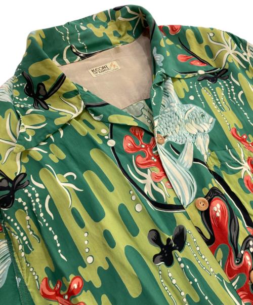 KEONI OF HAWAII（ケオニオブハワイ）KEONI OF HAWAII (ケオニオブハワイ) アロハシャツ グリーン サイズ:Lの古着・服飾アイテム