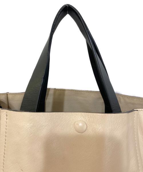 MARNI（マルニ）MARNI (マルニ) ミュゼオ ソフト レザートートバッグ アイボリー×ボルドーの古着・服飾アイテム