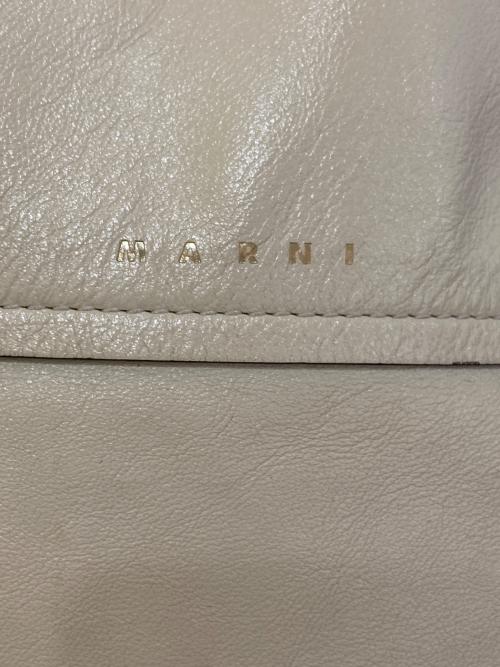 MARNI（マルニ）MARNI (マルニ) ミュゼオ ソフト レザートートバッグ アイボリー×ボルドーの古着・服飾アイテム