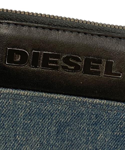 DIESEL（ディーゼル）DIESEL (ディーゼル) ラウンドファスナー財布 インディゴ×ブラックの古着・服飾アイテム