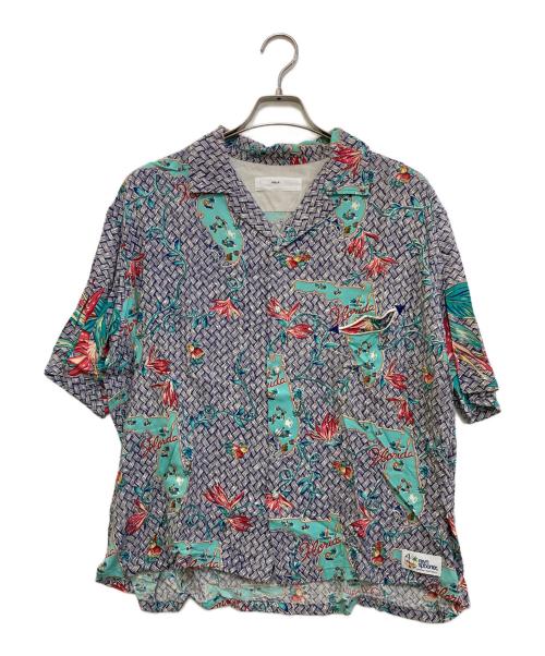 TOGA PULLA（トーガ プルラ）TOGA PULLA (トーガ プルラ) 総柄シャツ　TP81-FJ506 ネイビー×ホワイト サイズ:48の古着・服飾アイテム