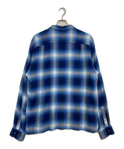 MINEDENIM（マインデニム）MINEDENIM (マインデニム) R.Flannel Ombre Open Collar SH ネイビー サイズ:2の古着・服飾アイテム